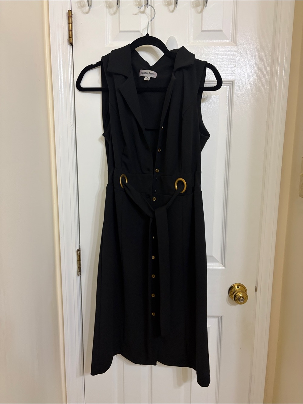 Chelsea28 Black Sleeveless Shirt Dress with Belt